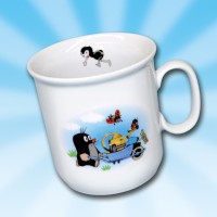 Tasse der kleine Maulwurf Motiv Maulwurf mit Schubkarre