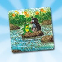 B�gelbild/Flicken Der Kleine Maulwurf Motiv Frosch auf Stein