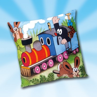 Kissen Maulwurf Motiv Eisenbahn 30x30cm