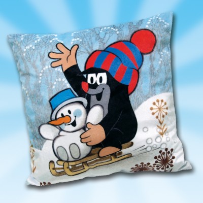 Kissen Maulwurf Motiv Winter 30x30cm