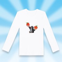 Langarm T-Shirt weiß Erdbeere 86-92