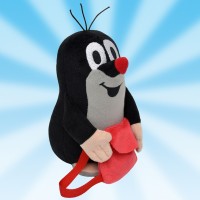 Maulwurf Baby stehend 20cm mit Rucksack