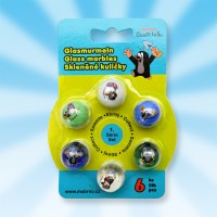 Set Glas - Murmeln Maulwurf , 6 Stck